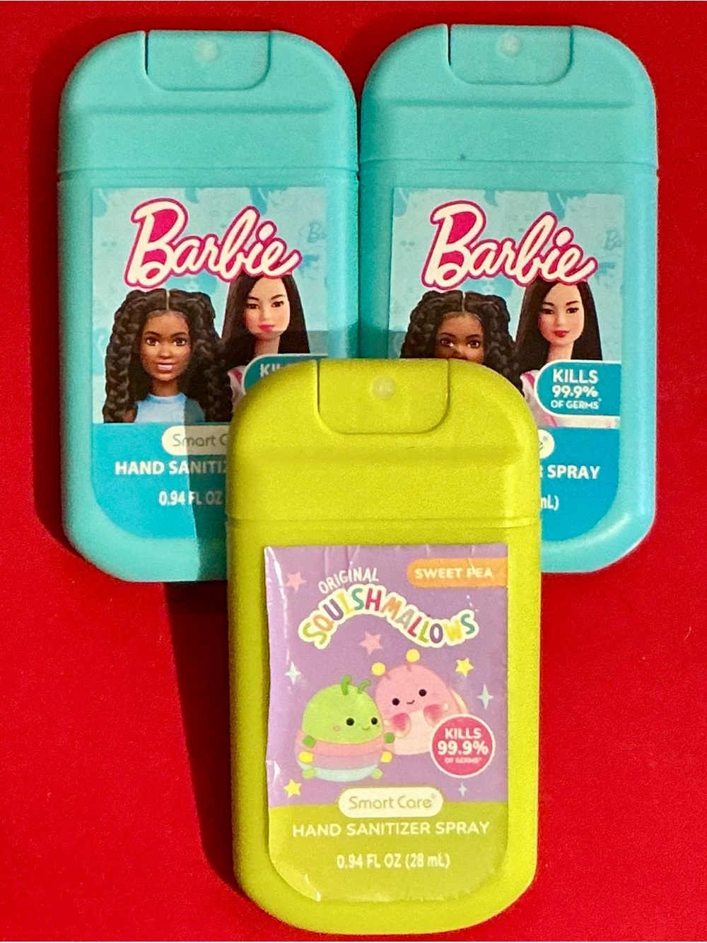 Barbie Aqua & Lime Pocket Hand Sanitizer Spray Trio